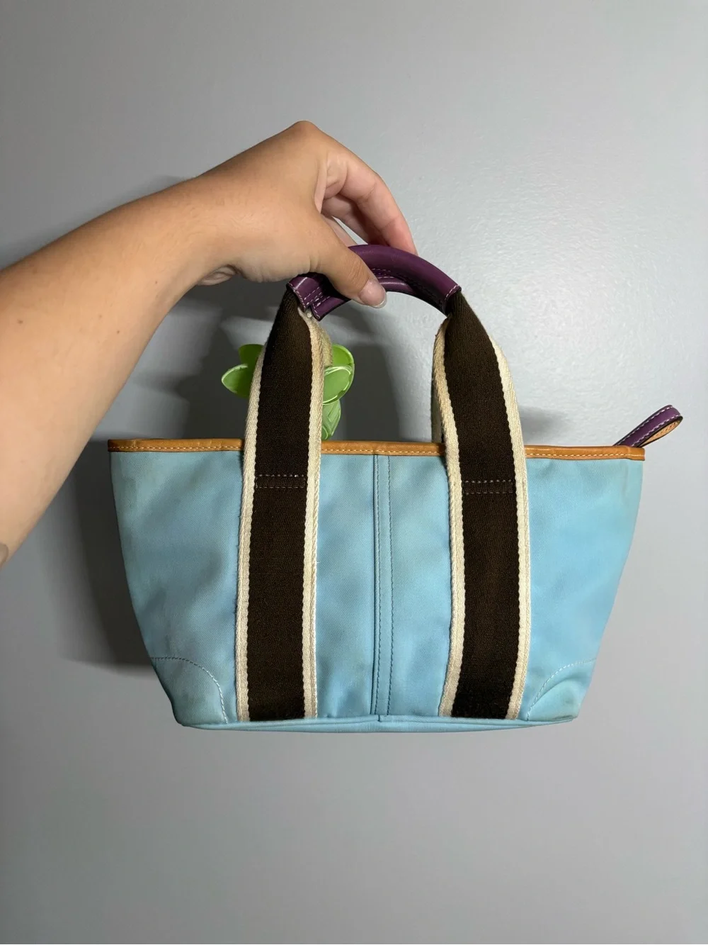 Vintage Y2K Coach Mini Hampton Bag in Blue Nylon
